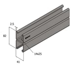 HB41/S 41x41x2.5 MX Back to Back Slotted Channel